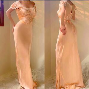 Vintage Peach Maxi Dress
